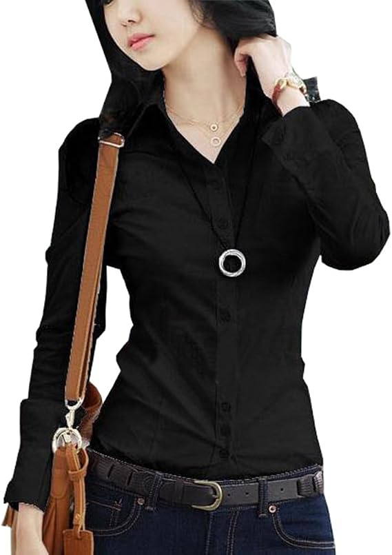Women Blouse Long Sleeve Elegant Button Shirt Korean Fashion Clothing Work Business Casual Tops