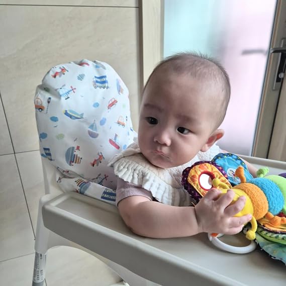 Waterproof High Chair Cushion for IKEA High Chair, One Piece with Sitting Cushion, Easy-Clean, Super Comfort (Vroom Vroom)