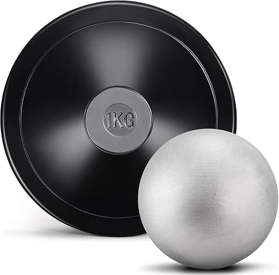 Covzoe 2 Pack Shot Put and Rubber Discus Set