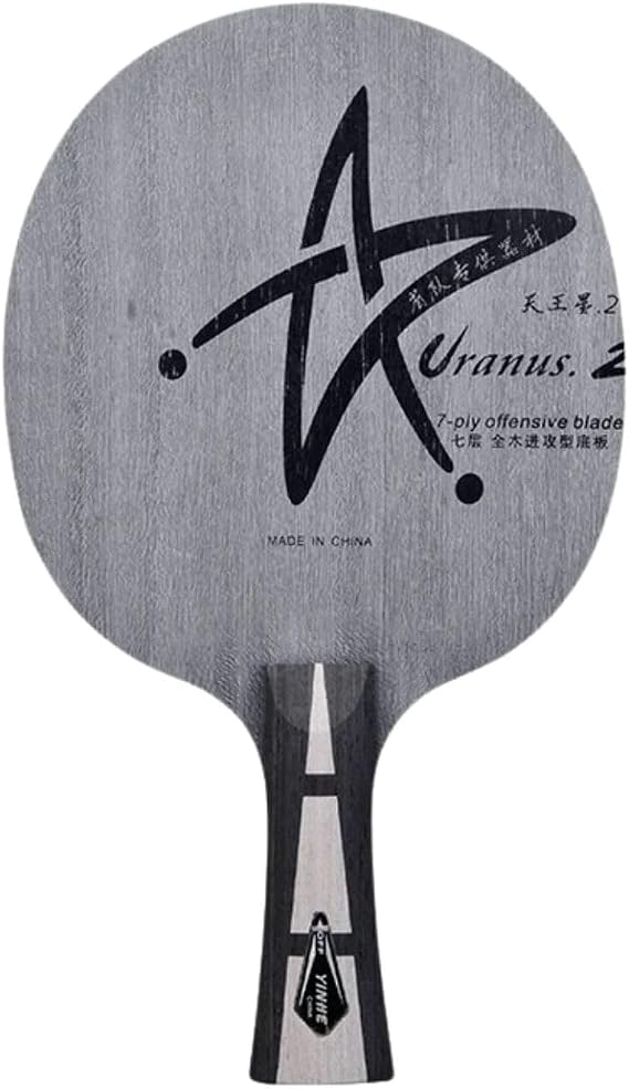 YINHE U2 Table Tennis Paddle, 7-Ply Pure Wood Blade, Professional-Grade Hand-Glued Table Tennis Racket, Uranus Horizontal Grip Blade, FL Grip