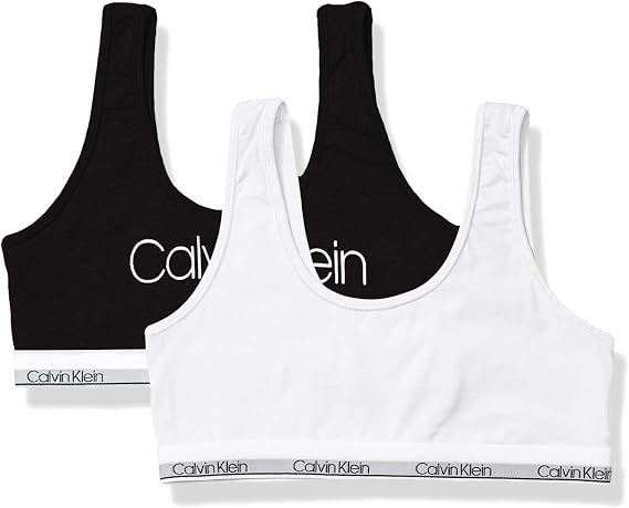 Calvin Klein Girl's Modern Cotton Bralette 2-Pack Training Bra (Pack of 2)