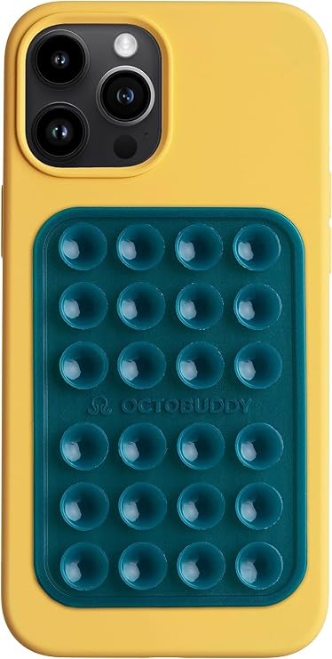 OCTOBUDDY MAX || Silicone Suction Phone Case Adhesive Mount || Compatible with iPhone and Android, Anti-Slip Hands-Free Mobile Accessory Holder for Selfies and Videos