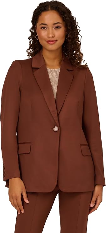 Adrianna Papell Women's Solid Twill One Button Blazer
