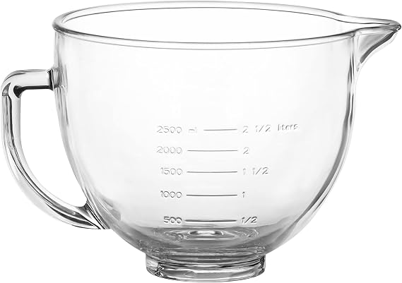 MOLIGOU 5 Quart Glass Mixing Bowl with Handle and Pour Spout
