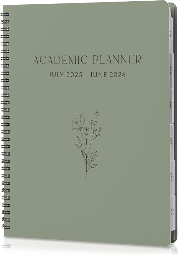 Aesthetic 2025-2026 Academic Planner - A Beautiful 8.5" x 11" Daily Planner for Women or Men with Weekly & Monthly Spreads For The 25-26 School Year - Runs From July 2025 - June 2026
