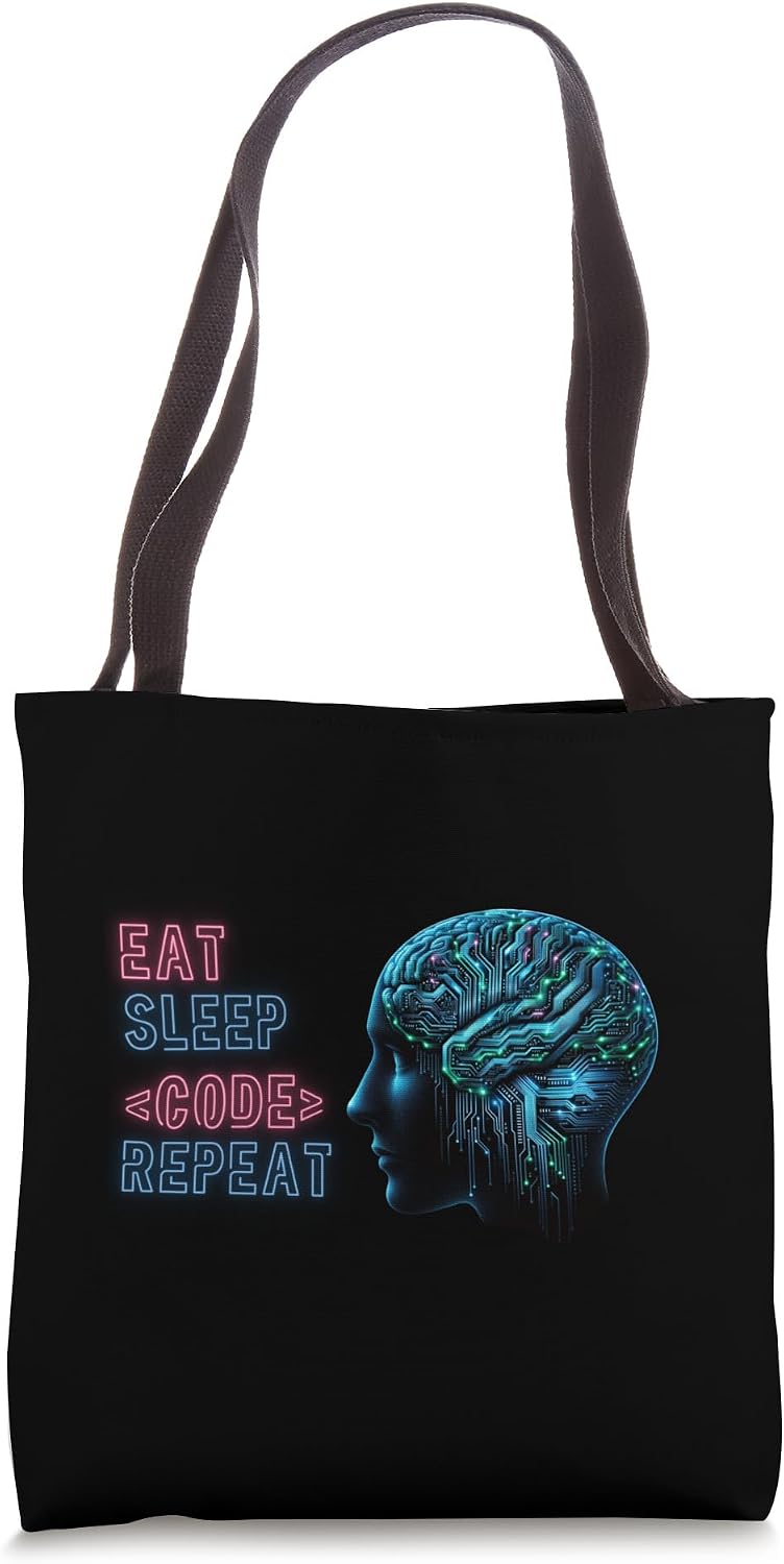 Eat Sleep Code Repeat Cool Programmer Coder Design Tote Bag