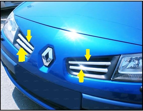 EBAL OTO AKSESUAR Krom Ön Panjur 4 Prç. 2006-2010 Arası P.Çelik Renault Megane 2 ile uyumlu