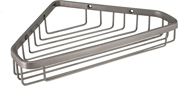 Design House Millbridge Corner Shower Basket, 9", Stainless Steel