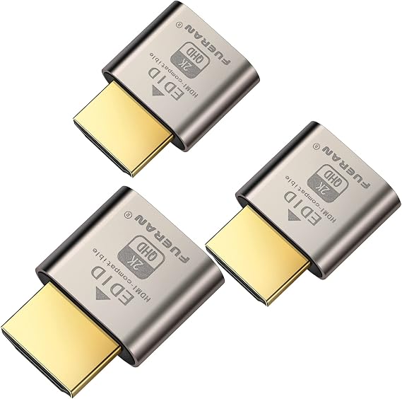 HDMI DDC EDID Dummy Plug Headless Ghost Display Emulator （Fit Headless-1920x1080@60Hz-3Pack）