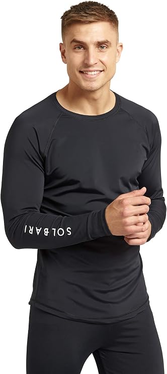 Solbari UPF 50+ Men's Long Sleeve Rashguard Aqua Sport Collection | Lightweight, breathable rash guard with chlorine-resistant fabric for swimming, beach days and water sports
