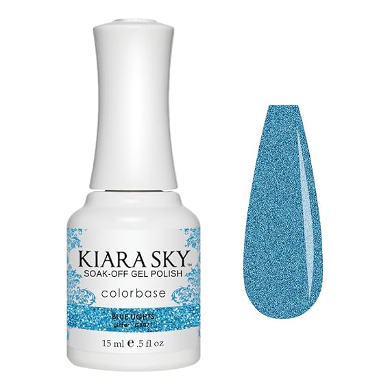 KIARA SKY Gel Polish | Soak-Off All In One 0.5 fl oz | G5071 Blue Lights (Shimmering Turquoise & Aquamarine Shade)