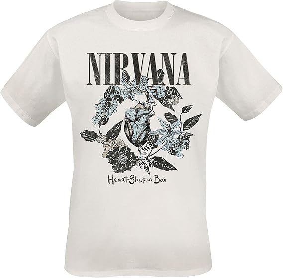 Nirvana T Shirt Heart Shape Box Band Logo Official Mens