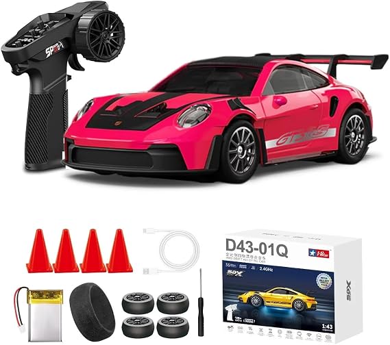 Kumoyu 1:43 Profesyonel Mini Drift RC Araba 911 4WD 15 KM/H Hız Metal Alaşım Gövde EPS Stabilizasyonu Tam Orantılı Çift Modlu LED Uzaktan Kumandalı Oyuncak Araç