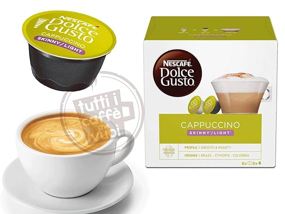 NESCAFE Dolce Gusto Coffee Capsules - SKINNY CAPPUCCINO, 16 Single-Serve Pods