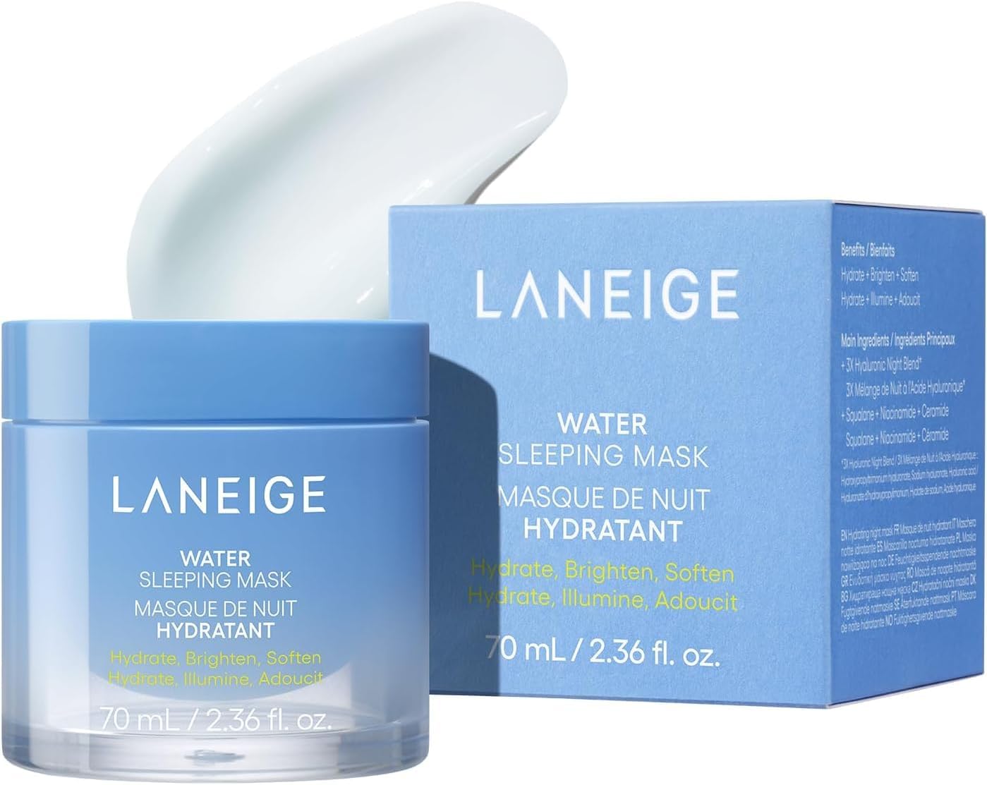 LANEIGE Water Sleeping Mask N, Face Pack, Ceramide, Niacinamide, Moisture Cream, Night Mask, For Sensitive Skin, Korean Skincare