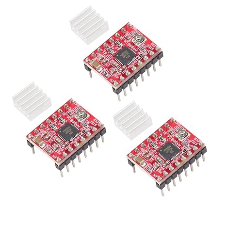 3PCS Stepper Motor Driver Module with Heat Sink for Stepper A4988 3D Printer Reprap