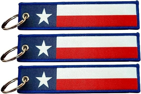 JAVD Texas Flag Keychain Tag with Key Ring - Keys, Cars, Motorcycles, Backpacks, Luggage and Gifts - EDC (3 Pack)