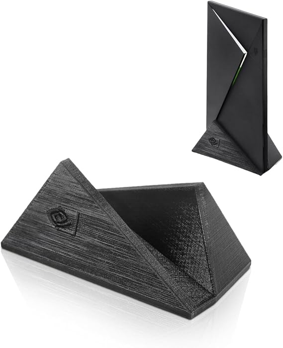 SplashNColor Vertical Stand Organizer for Nvidia Shield Android TV 2017 & 2019 Pro Models - Compact Display with Logo and Lettering - Sleek Stand Nvidia Shield TV Mount Jet Black