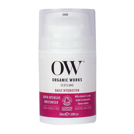 Organic Works Daily Hydration Super Intensive Moisturizer - Hydrating Face Moisturizer with Lavender Aloe Vera - Cruelty Free Face Cream - 1.69 oz