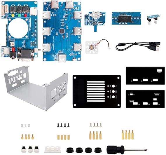 For Mister FPGA 32MB Motherboard+USB Hub V2.1 with DIY Metal Case Kit for Terasic DE10-Nano Mister FPGA(Black)