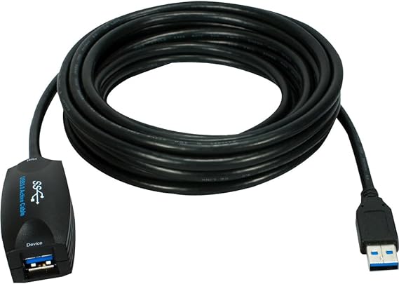 QVS USB 3.1 GEN 1 Type-A Male to USB 3.1 GEN 1 Type-A Female Cable 16 FT. - Black