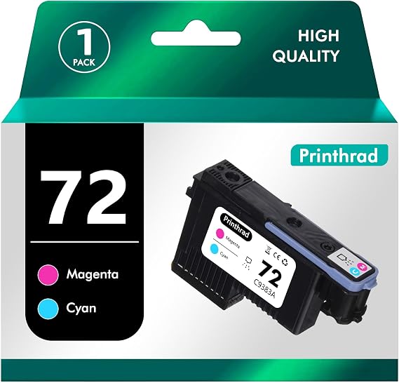 72 Printhead with New Updated Chips Compatible for HP Printers T610 T620 T770 T790 T1100 T1120 T1200 T1300 T2300 Printer Cyan+Magenta