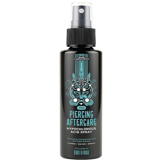 BASE LABORATORIES Piercing Aftercare Hypochlorous Acid Spray PRO 8 oz, HOCl