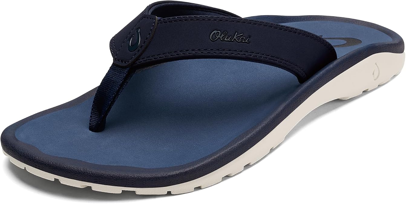 OluKai Ohana Men's Sandals, Water Resistant Flip Flops with Arch Support