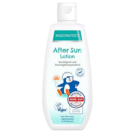 PAEDIPROTECT After Sun Lotion 200 ml for Baby Children and Adults Cooling Body Lotion with Aloe Vera for Face and Body No Microplastics Vegan