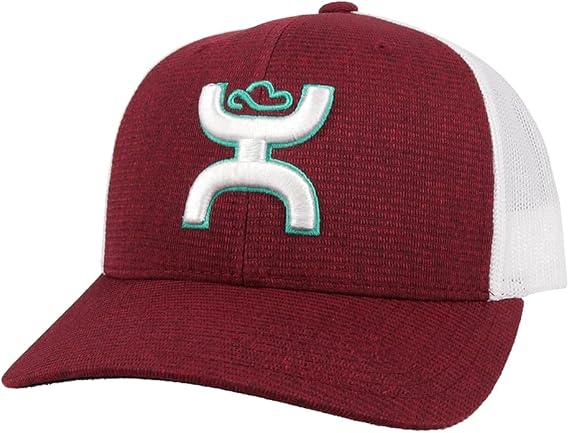 HOOEY Sterling 6-Panel Adjustable Trucker w/Logo (Maroon/White)
