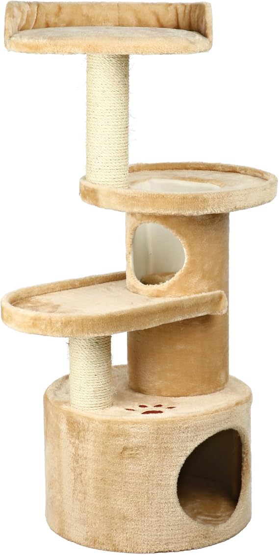 TRIXIE Pet Products Oviedo Cat Tree (Beige), Large (11 x 19 x 41 in.) (4384)