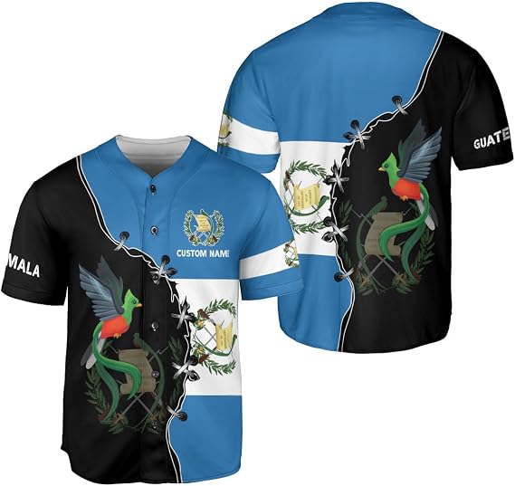 Parvii Personalized Guatemala Baseball Jersey - Custom Guatemala Jersey for Men & Women - Guatemalan Pride Shirt