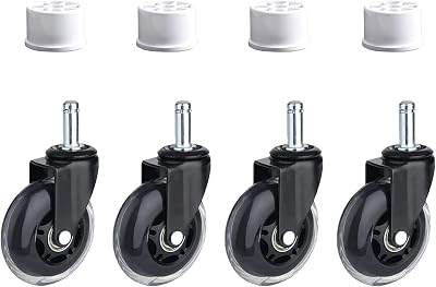 PVC Wheel Fitting with Caster, Caster Pipe Cap to Makes Structures Mobile, Furniture Grade for PVC DIY Projects, 1-14 Size, [Pack of 4]