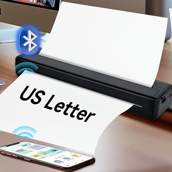 Inkless Bluetooth Thermal Printer & Tattoo Stencil Printer X8 | 2-in-1 design, US letter-sized paper print, Portable wireless Bluetooth for travel office home, Impresora termica portatil