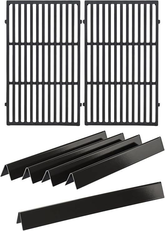 Leship 19.5" Grill Grates & 24.5" Flavorizer Bars Replace for Weber 7524 7539, Genesis 300 Series Genesis E-310 E-320 E-330 S310 S320 Grill (with Side-Mounted Control)