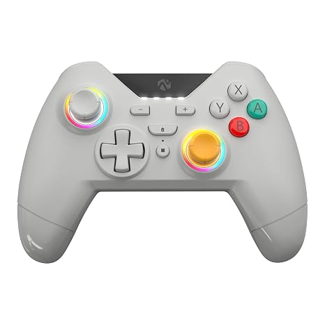 BASEKAMP Kore+ Wireless RGB Controller compatible with Nintendo Switch - Programmable Back Buttons - Motion - Rumble - RGB Sticks (PAL Grey)