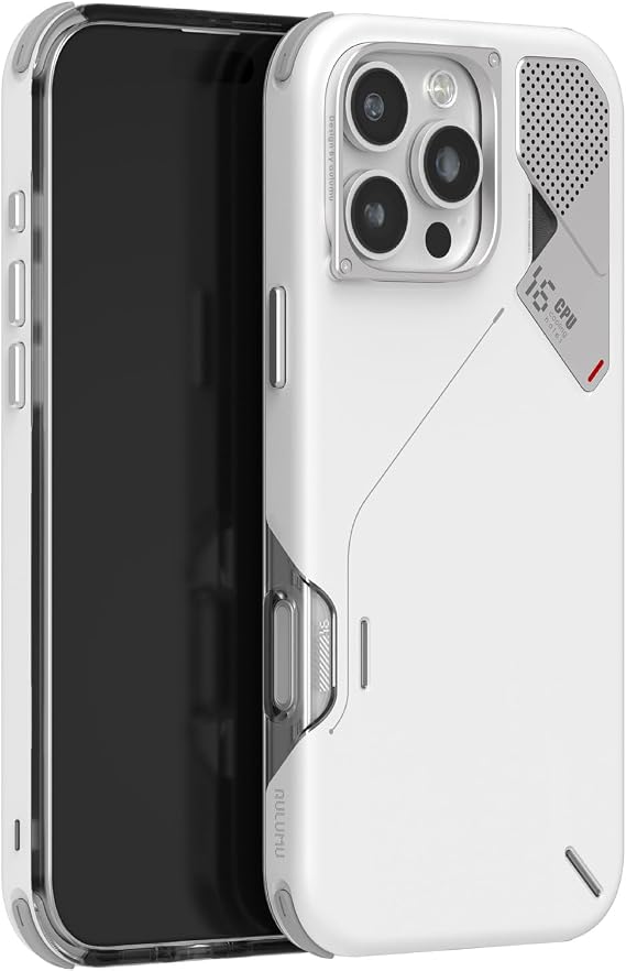 Aulumu A16 Shockproof iPhone 16 Pro Max Case | Updated Camera Control | Real Cooling | Aluminum Alloy Camera Frame | Multi-Layer Composite Protection - White