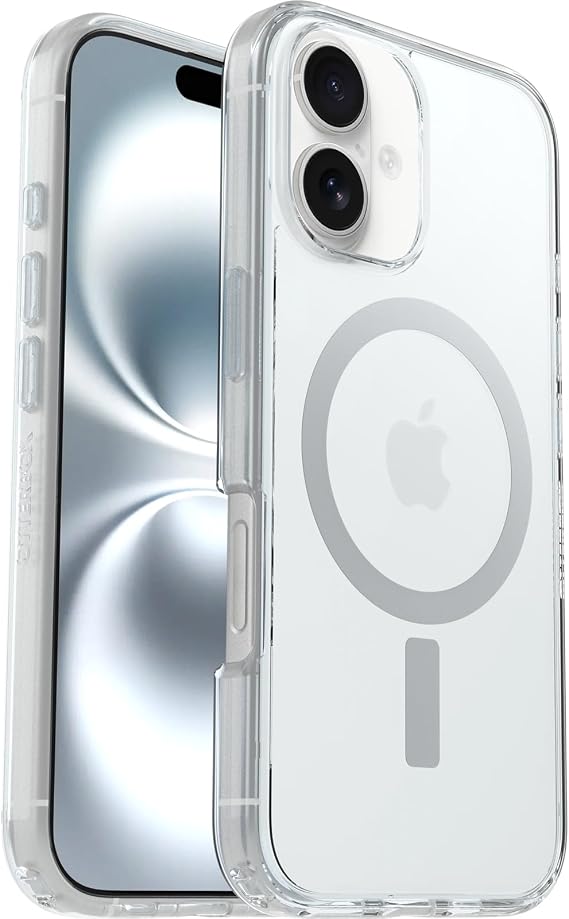OtterBox Symmetry Serisi Şeffaf MagSafe Şeffaf Kılıf iPhone 16 Uyumlu Darbeye ve Düşmeye Karşı Koruyucu Koruyucu Kılıf, Şeffaf