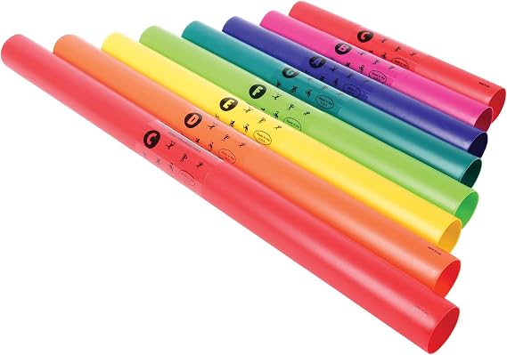 Constructive Playthings Boomwhackers Music Sensory Sound Tubes, Set of 8