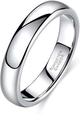 TRUMIUM 2mm 4mm 6mm 8mm Tungsten Wedding Band Ring for Men Women SilverRose Gold PlatedRainbowGold Plated Domed High Polish Engagement Promise Rings Comfort Fit 4-15