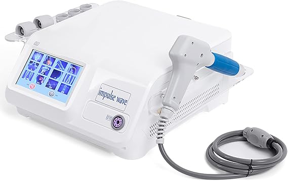 McbeAn Shock Wave Therapy Machine, Extracorporeal Shockwave Massager with 5 Massage Heads, 12 Functional Modes, for Body Relax and Relieve Fatigue