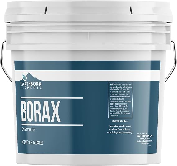 Earthborn Elements Borax Powder (1 Gallon), Multipurpose Cleaner & Detergent Booster, Resealable Bucket (144 Ounce)
