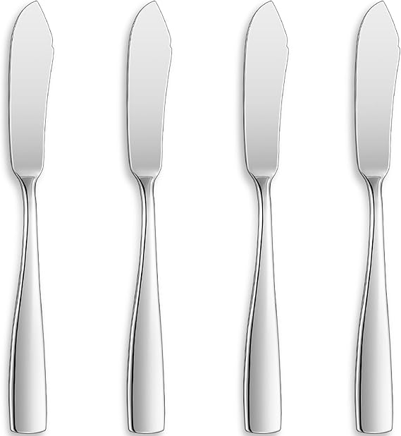 KEAWELL Premium Louis 4-Pc 7-Inch Butter Knives (Silver, Louis)
