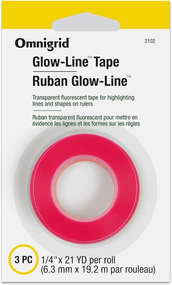 Omnigrid 2102 Glow Line Tape, Pink/Orange/Yellow