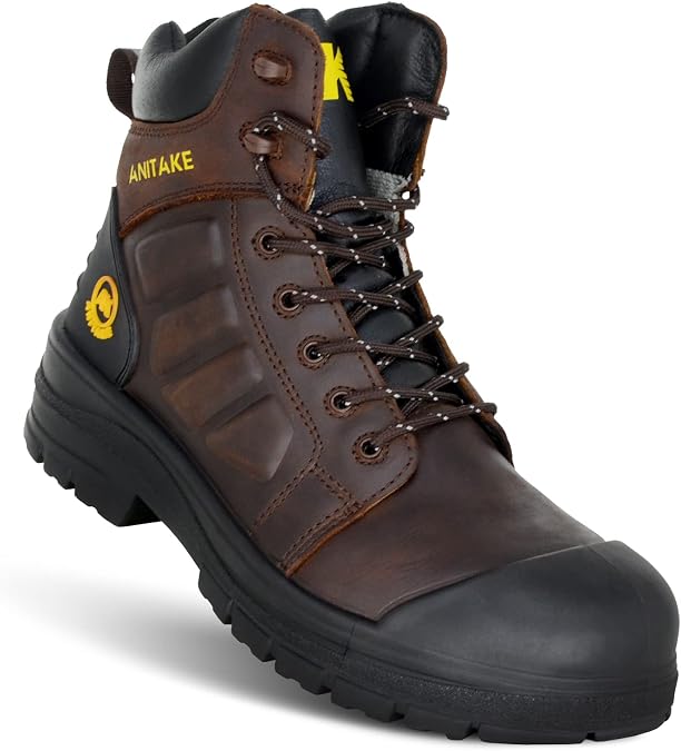 6" Steel Toe Work Boots, Full Grain Leather, Kevlar Puncture Proof