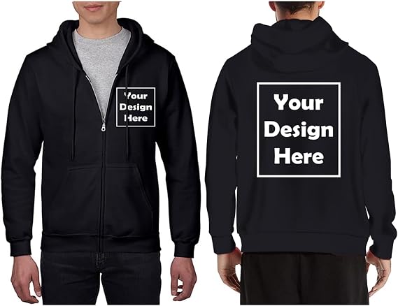 Custom Hoodie Jacket Customized Design Your Own Full-Zip Hoodies Personalized Zip Up Sweatshirts For Men Women