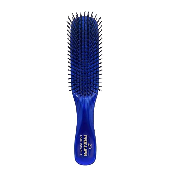 Phillips Brush Light Touch 6 Detangling Hair Brush, Full Size Sapphire Blue