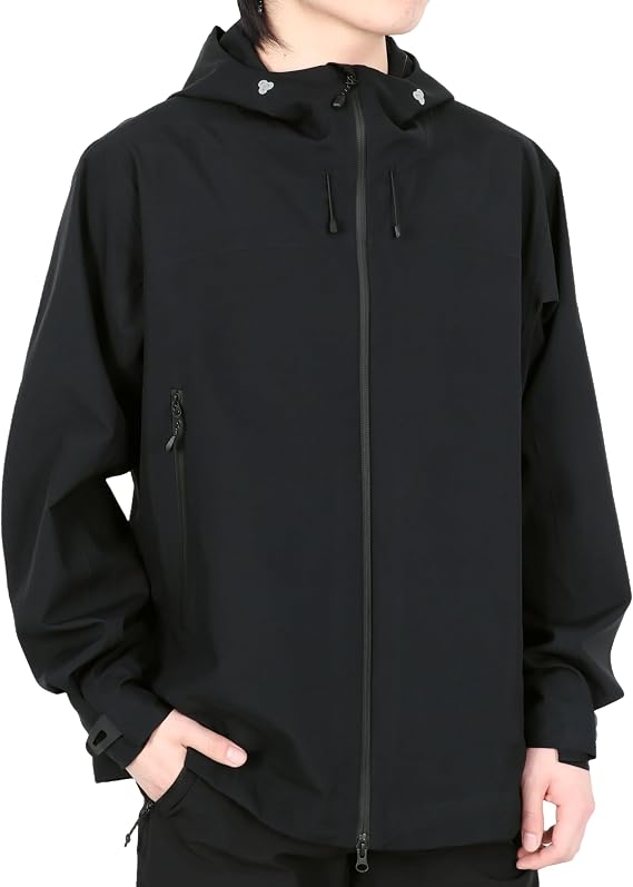 Men's Rain Jacket, Waterproof Hardshell Hooded Jacket for Hiking