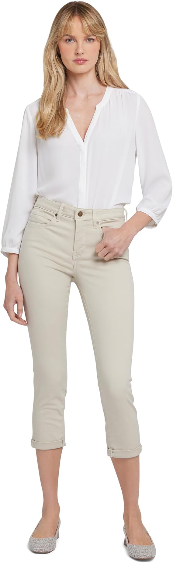 NYDJ Chloe Capri Jeans in Optic White