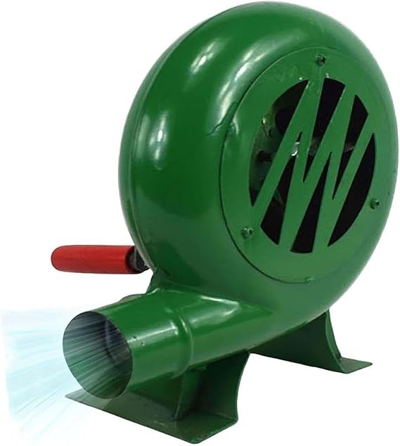 Hand Crank Blacksmith Forge Blower - Portable Manual Iron Gear BBQ Blower, Iron Gear Popcorn Manual Fan, Barbecue Blower with Hand Crank Tool, Outdoor Cooking Barbecue(200W)